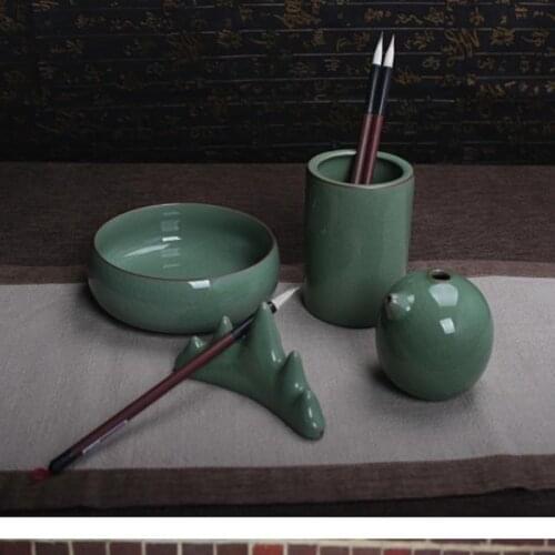 Brush Rest Washer Pot Water Droplets Chinese Water Ink Painting Calligraphy Tool