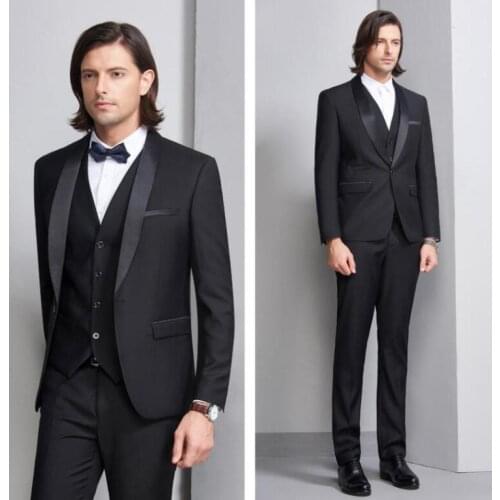 3 Pieces Men Classic Suit Sets Vintage Classic Slim Fit Business Blazers Suits Wedding Set Big Size