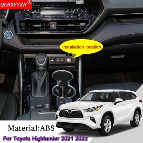 ABS Car Cigarette Lighter Panel Sequins Internal Decoration Stickers Auto Accesorries Fit For Toyota Highlander Kluger 2021 2022