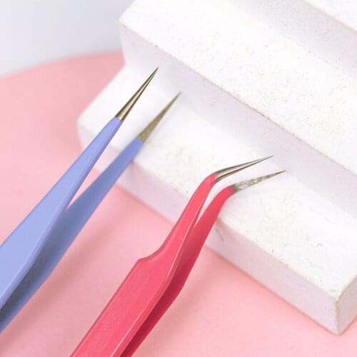 Candy Color Stainless Steel Tweezers Macaron Colored Handbook and Paper Tape Sticker Tool Gadgets Practical Portable Tweezers
