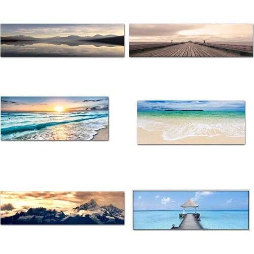 Natural Gold Beach Sunrise Sunset Landscape Canvas Paintings Posters and Prints Wall Art for Living Room Home Decor (No Frame)