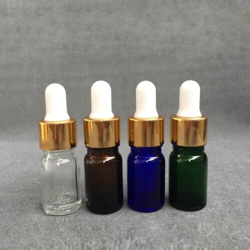 Empty 5ml Premium Vials Glass Bottle for Essential Oils with Glass Eye Droppers Refillable Bottles Cosmetic Containers 10PCS/LOT