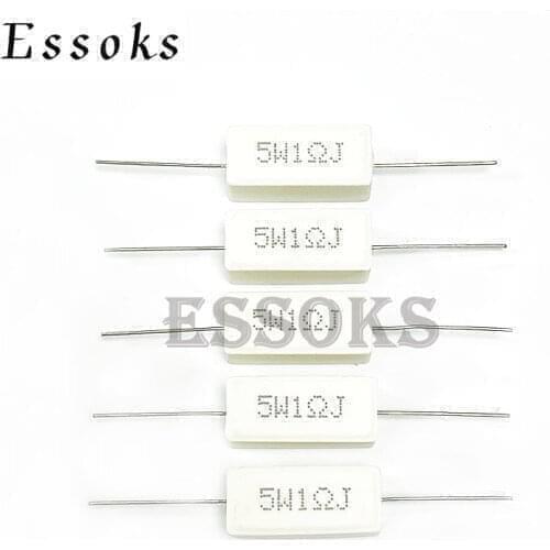 10pcs 5W 5% Cement Resistor Power Resistance 1R 1.2R 1.5R 1.8R 2R 2.2R 2.4R 2.7R 3R 1 1.2 1.5 1.8 2 2.2 2.4 2.7 3 ohm