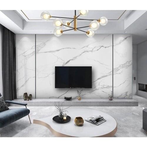 Grey White Marble 3D Wall Mural Photo Wallpaper for Living Room Makeup Backdrop Contact Paper 3d Wall Murals Canvas Silk Custom