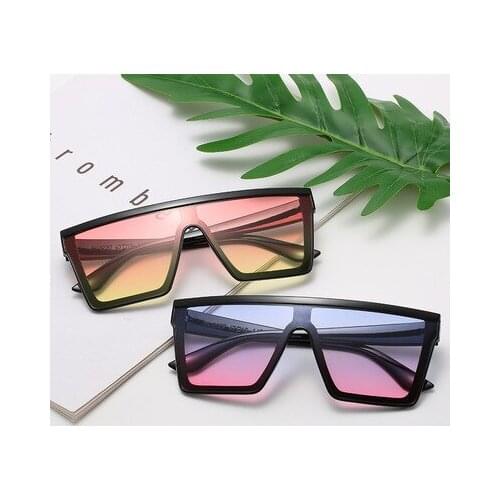 Vintage Square Sunglasses Women Luxury Oversized Gradient Sun Glasses Shades Female Fashion Brand Designer Clear