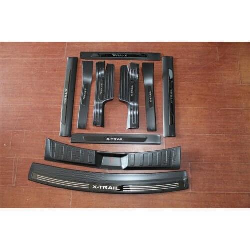 Car Styling for 2017-2020 Nissan X-TRAI X TRAI t32 Carbon fiber Scuff Plate/Door Sill Rear Door Bumper Protector sill plate