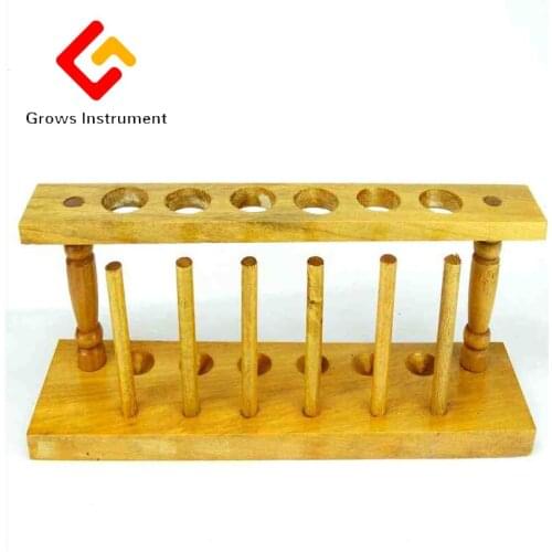 Test Tube Rack Wooden 6 Holes Support Burette Stand Laboratory Test tube Stand Shelf Lab Supply