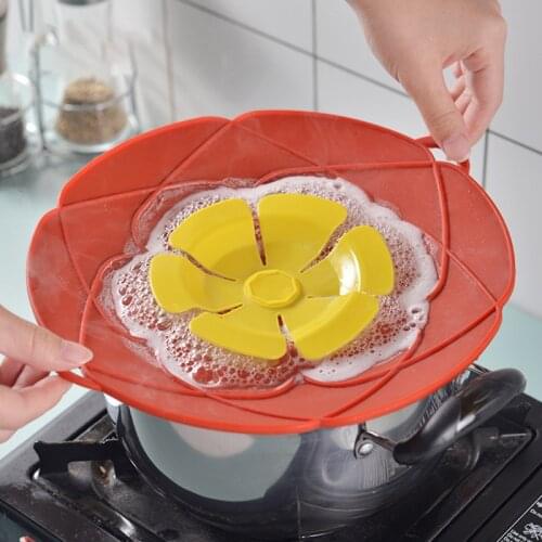 Heat Resistant Silicone Lid Spill Stopper Cover for Pot Pan Universal Food Bowl Lid Kitchen Gadgets Cooking Tool Flower Cookware