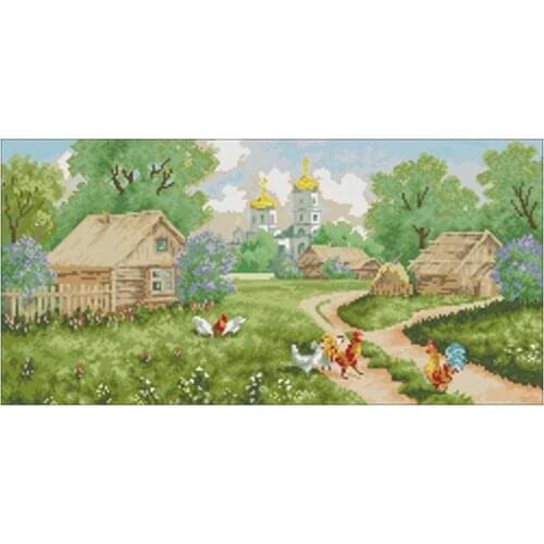 Farm morning patterns Counted Cross Stitch 11CT 14CT 18CT DIY wholesale Chinese Cross Stitch Kits Embroidery Needlework Sets