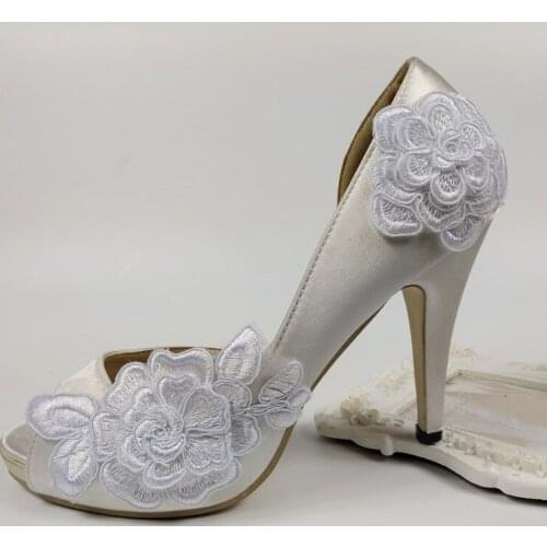 2020 New Arrival White Peep Toe Women Party Dress shoes woman Open Toe Bridal Wedding shoes female party shoes High heel