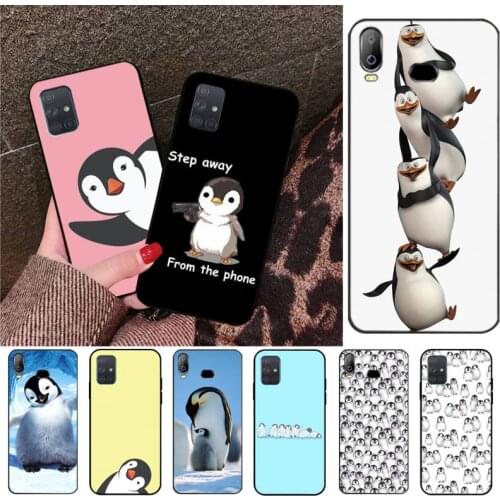 HPCHCJHM Hard Cover Cute Penguin black Phone Case For Samsung Galaxy A01 A11 A31 A81 A10 A20 A30 A40 A50 A70 A80 A71 A91 A51