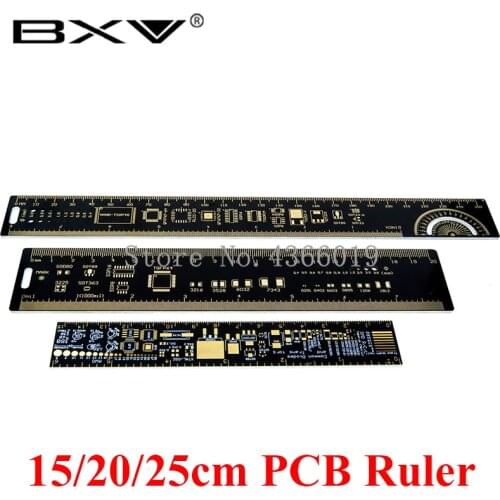 1Set 15cm 20cm 25cm Multifunctional PCB Ruler Measuring Tool Resistor Capacitor Chip IC SMD Diode Transistor Package 180 Degrees