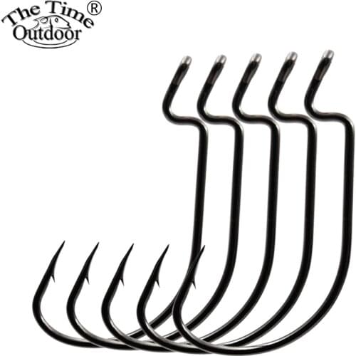 Thetime SENKO Barbed Fishing Soft Worm Hamecon Texan Hooks Tackle For Trout Perch Crappie Softjerk High Carbon Steel Hook #4-2/0
