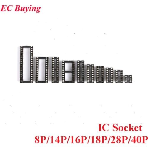 10PCS SMD IC Socket Connector DIP8 DIP14 DIP16 DIP18 DIP20 DIP28 DIP40 Connectors DIP Socket 8P 14P 16P 18P 20P 28P 40P Pin