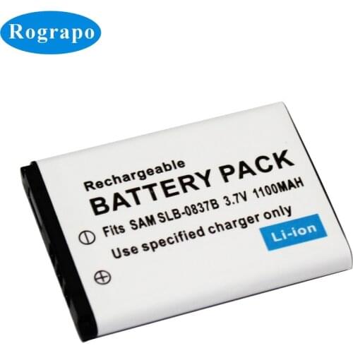 100% New 2Pcs 1100mAh SLB-0837B Camera Battery For Samsung SLB-0837B SLB 0837B Replacement Accumulator
