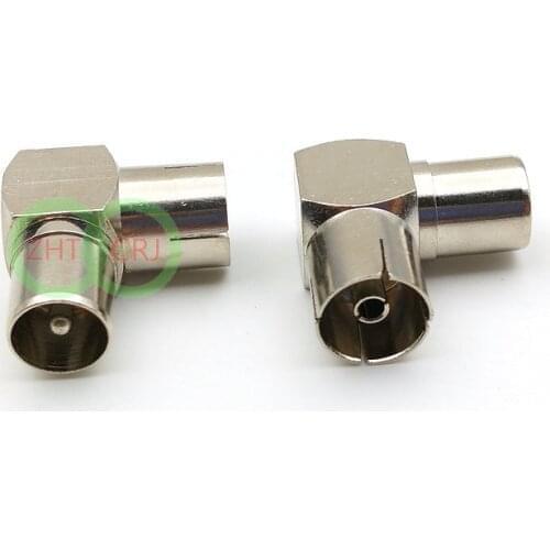 100 pcs copper Right Angle TV Adapter. Male / Female. TV Adapter M/F