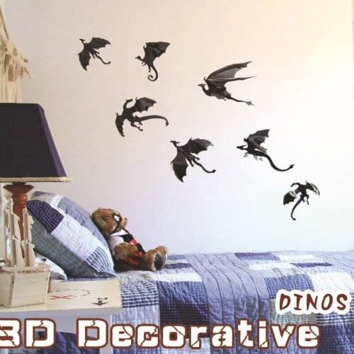14pcs Halloween Decoration 3D Dinosaur Wall Sticker Halloween Sticker for Living Room Classroom Party Decors Holiday Decorations