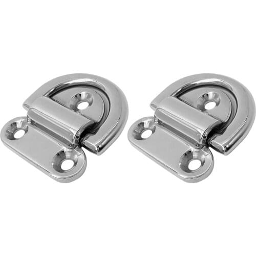 2pcs Heavy Duty Folding D Ring Tie Down Lashing Point Anchor Fixing Cleat