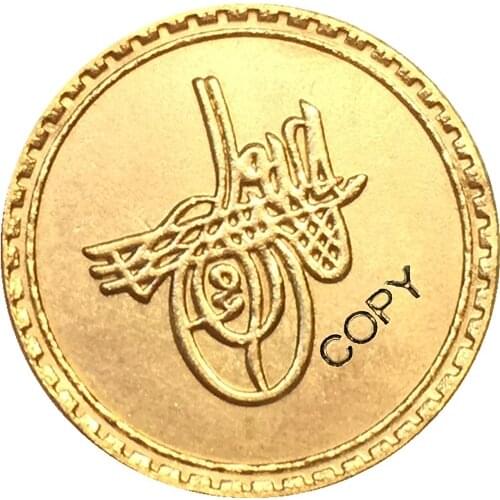 24-K Gold plated Egypt 1703 - Ahmed III gold Coin copy 19MM