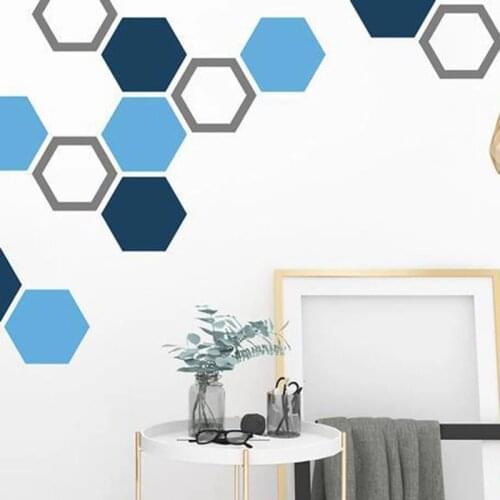 39pcs Hexagon Wall Stickers PVC Home Decoration for Kids Room Bathroom Kitchen Living Room Wall Decor Peel & Stick Ary Wallpaper