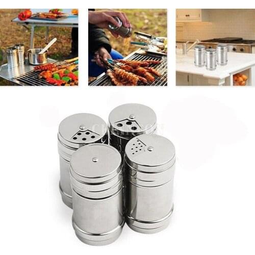 500Pcs/Lot Stainless Spice Shaker Jar Sugar Salt Pepper Herbs Toothpick Storage Bottle BBQ Hot Pop Quality