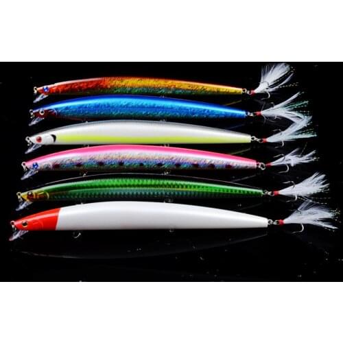 6pcs Minnow Fishing Lure 18.5cm 22g Artificial Hard Crankbait Wobblers with 3 Treble Hooks Trout Pike Carp Fishing Swimbait