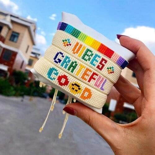 Go2boho Boho Miyuki Bracelet For Girl Jewelry Bohemian Colorful Bead Pulsera Letter Jewellery Best Friends Bracelets Women Gift