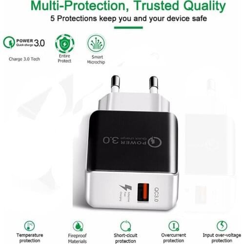 Quick Charge 3.0 USB 5V 3A Phone Wall Home Travel Fast Charger Adapter Charm New