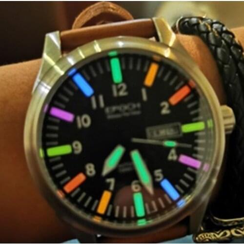 EPOCH Tritium T100 Watch Men Automatic Mechanical Japan TOP Movement 21Jewels Sapphire WR100M Swim Diver Watch