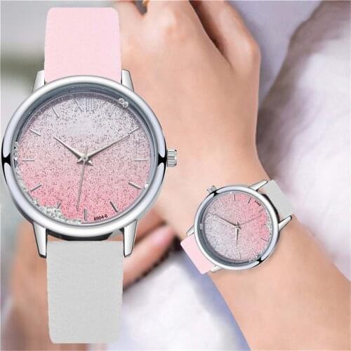 Watches For Women Luxury Romantic Starry Sky Wrist Watch Bracelet Leather Gradient Designer Ladies Simple Clock Montre Femme F3