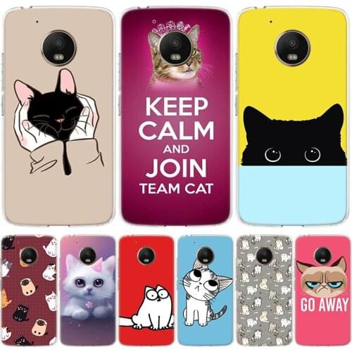 Cat cartoon Cute Phone Case for Motorola Moto G8 G7 G6 G5 G4 E6 E5 E4 Power Plus Play One Action Macro Vision Cover Coque