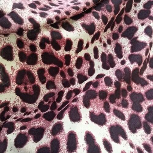 Good Sexy Leopard Chiffon Fabric Polyester Pink Leopard Print Chiffon Fabric DIY Women Dress/Shirt Imitate Silk Chiffon Fabric