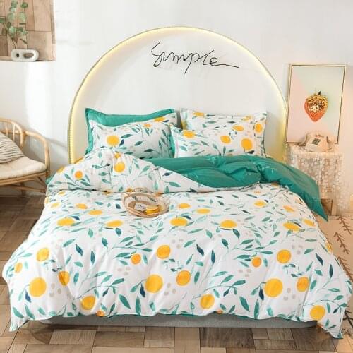 Pastoral Bedding set,220x240 Duvet Cover Set With Pillowcase, 200x230 Quilt Cover,Green leaves Pattern King Size Blanket Cover