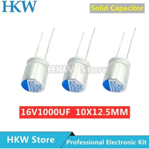 10pcs 1000uF 16V 10x12.5mm Lelon DIP Solid Electrolytic Capacitor Super Low ESR 16V1000uF 10*12.5 Solid Sate Capacitor 1000UF16V