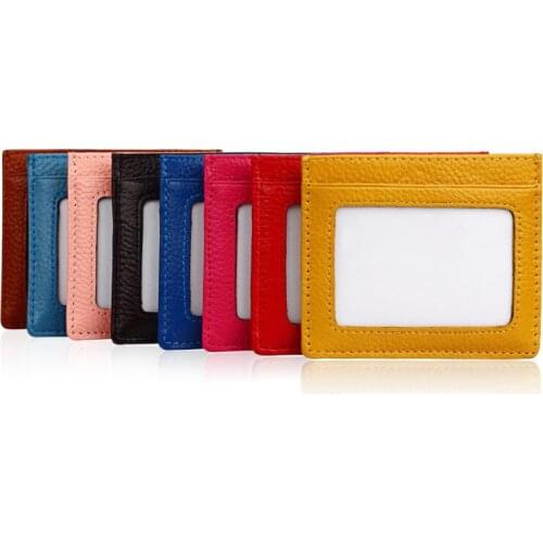 Leather Card Holder Custom Credit Rfid Card Holder Ultra-thin Multicolor Card Holder