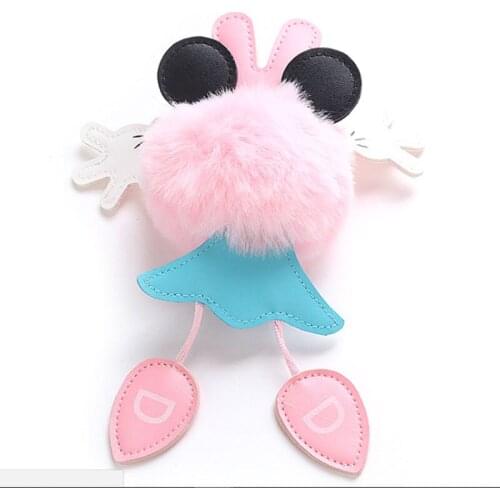 Hot Sale Bunny Keychain Pompom Yuri On Ice New Fashion Rabbit Fur Car Keychain Ring Jewelry For Bag Holder Wj5540