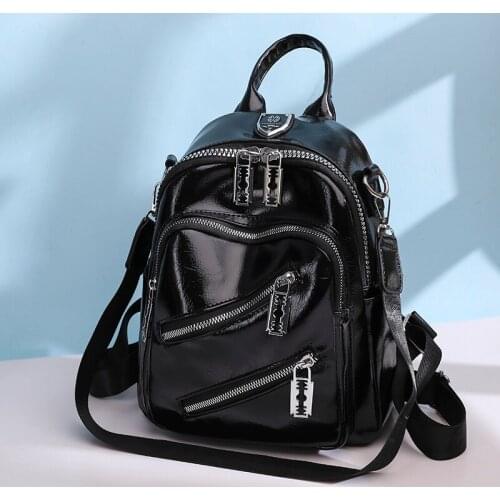 Small Backpack Women Multifunctional PU Leather Backpacks 2021 New Fashion High Quality Ladies Casual Travel Backpack School Bag