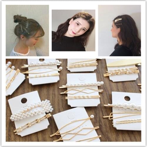3pcs/set Pearl Metal Hair Clip Barrette Hairpin Hair Accessories Beauty Styling Tools Hairpins Hairclip Women