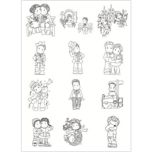 Cute girl Transparent Klar Silikon Stempel/Dichtung für DIY scrapbooking/foto album Dekorative klare stempel