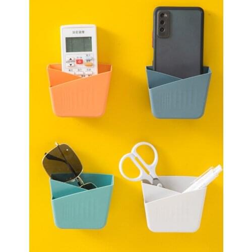 Multi-function Remote Control Air Conditioner Storage Box With Partitions Wall-mounted Phone Plug Holder Stand Containe Home
