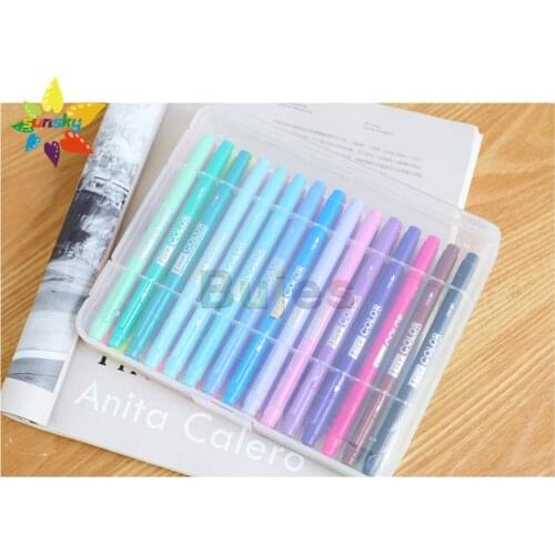 Monami 30 color Double head fluorescent pen Thick and Thin Water-based pen Students Live Color neutral pen to draw lines