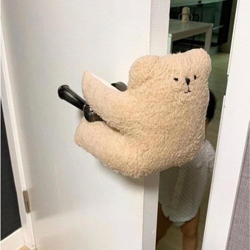 Cartoon Thick Plush Rabbit Bear Baby Door Stopper Safety Hand Finger Protector Door Handle Stoppers Door Knob Wall Protector
