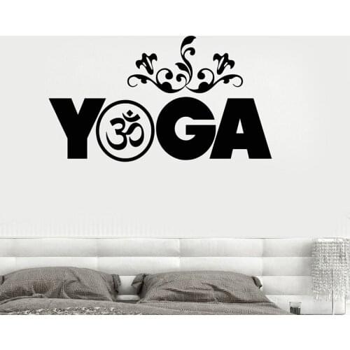 Lettering Wall Decal Yoga Meditation Buddhism Sanskrit Room Interior Decor Vinyl Wall Stickers Creative Art Mural Removbale M510