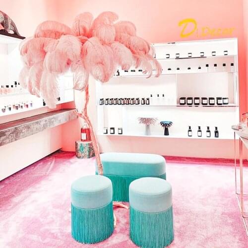 Nordic Pink Feather Floor Lamp Living Room Luxury Floor Lights Office Decorative Standing Lamp Indoor Bedroom Reading Home Decor