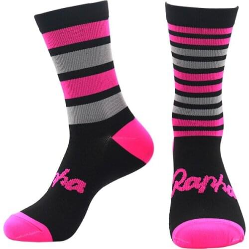 Pink New Professional brand Sports Cycling Socks Breathable Road Bike Racing Cycling Socks Basketball socks Football socks