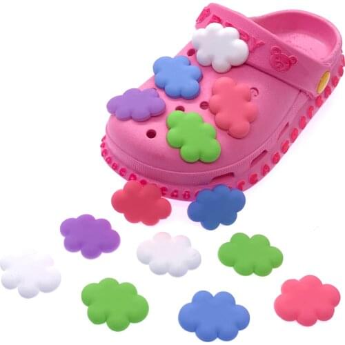 Wholesale 50PCS Colorful Shoes Decoration Clouds Icon Croc Jibz Charms Cartoon Wristband Backpack Accessories For Kids Gifts