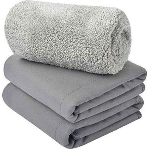 Microfiber Car Drying Towels Streak Free Cleaning Cloths With Two Material For Dusting Scrubbing Polishing 3 Pack 16Inch x16Inch