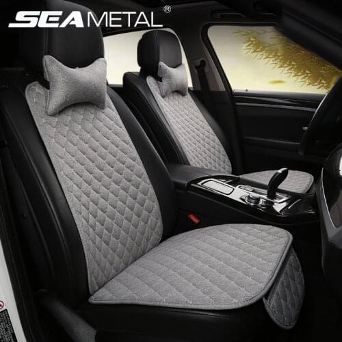 Luxury Car Seat Cover Universal Automobiles Seat Covers Protector Interior Auto Seat Cushion Flax Four Seasons Goods Accessories