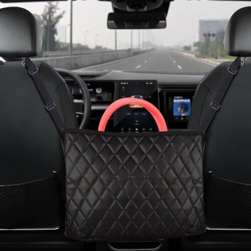 Safego PU Leather Car Seat Storage Organizer Handbag Holder Auto Interior Stowing Tidying Multifunction Seat Back Storage Bag