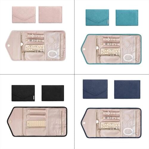 Travel Jewelry Organizer Roll Foldable Jewelry Case for Journey-Rings, Necklaces, Bracelets, Earrings